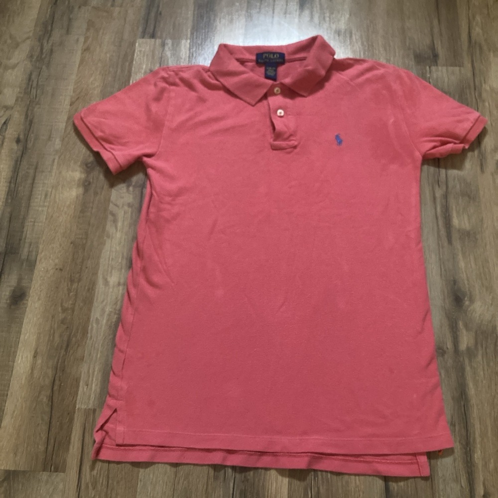 Boys Ralph Lauren Polo Shirt XL X-Large 18-20 Pink Pony Logo Classic Fit Preppy
